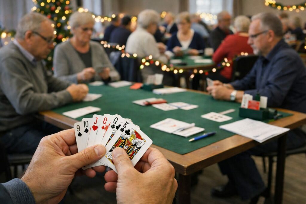 joueurs de Bridge à table de jeu