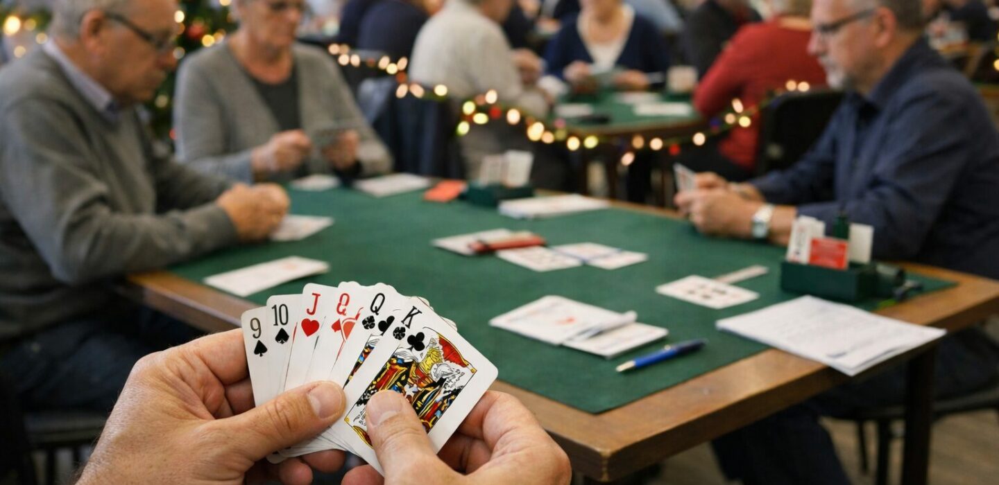 joueurs de Bridge à table de jeu